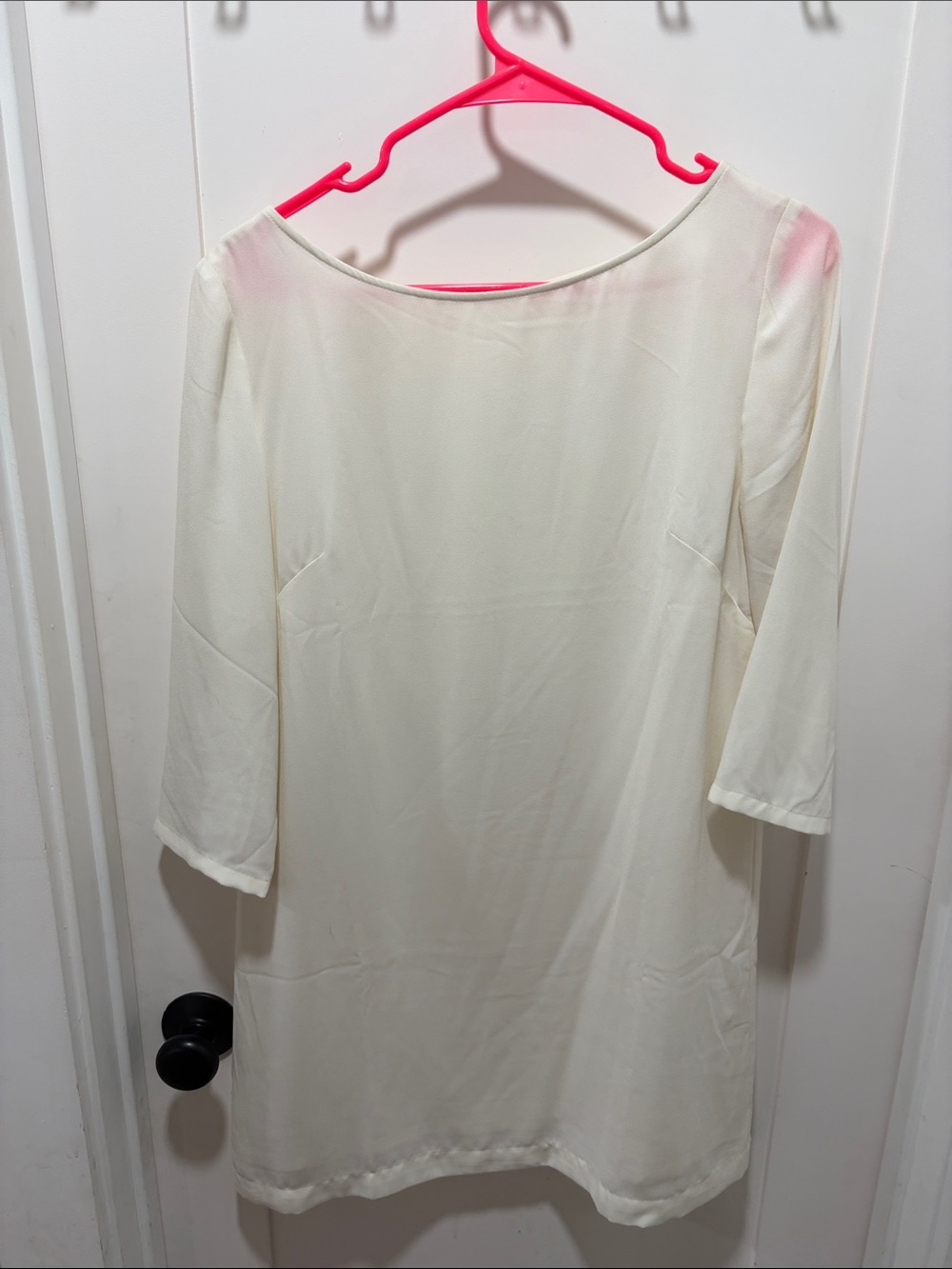 Leith Cream Boatneck Tunic with Three-Quarter Sleeves